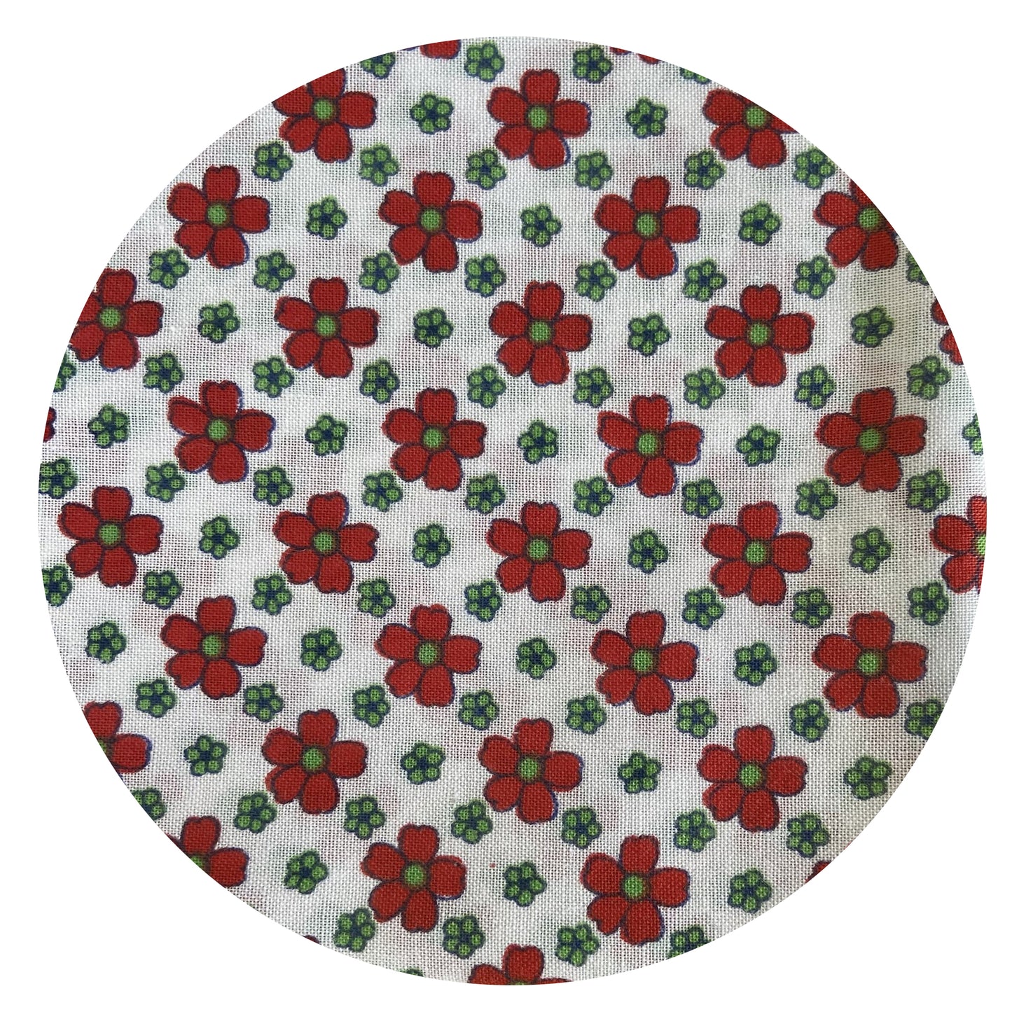 Beautiful Floral Fabric COTTON Red & White Sewing Craft