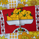 FABULOUS Unused Vintage TEA TOWEL Cool Red Print COTTON