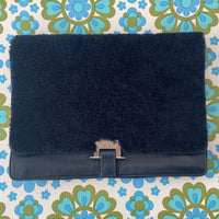 Sandro AMAZING Leather & Fur Clutch Handbag Great Cond