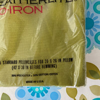 CANNON Pair of Vintage Pillow CASES Green Retro