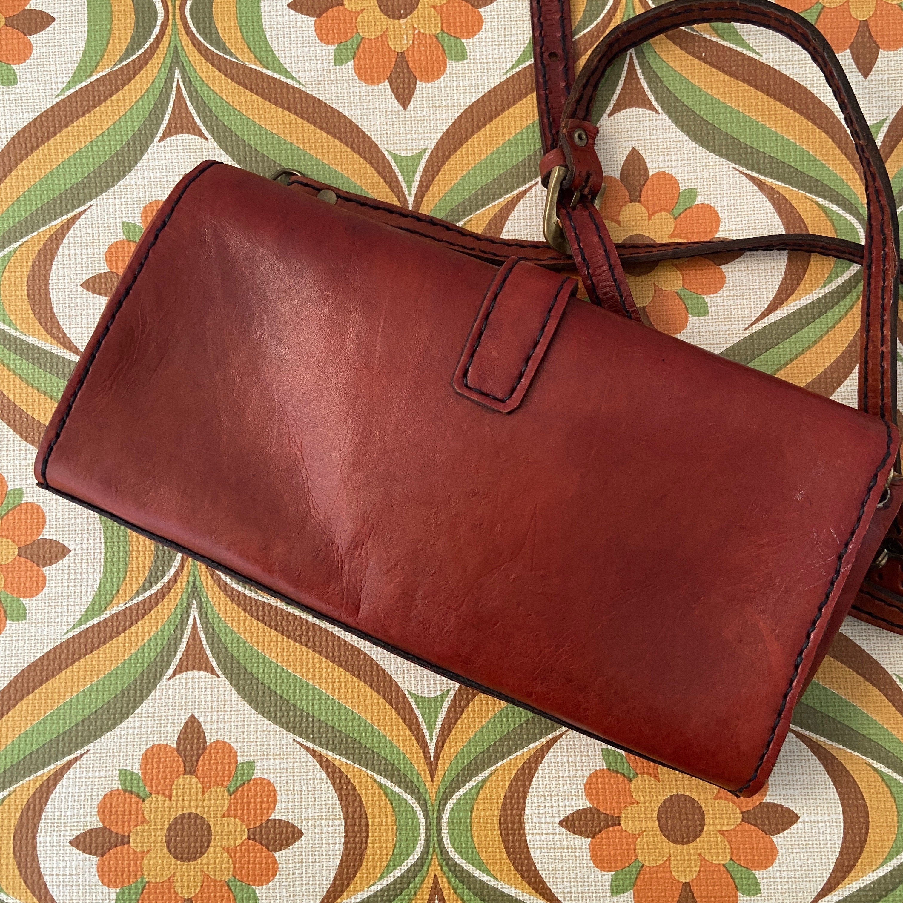 Genuine Leather Handbag BOHO Hippy Old School 70's