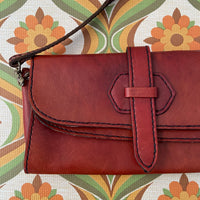 Genuine Leather Handbag BOHO Hippy Old School 70's