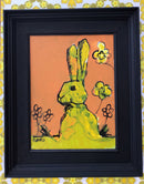 Rabbit ORIGINAL Canvas Painting Chunky Black Timber Frame