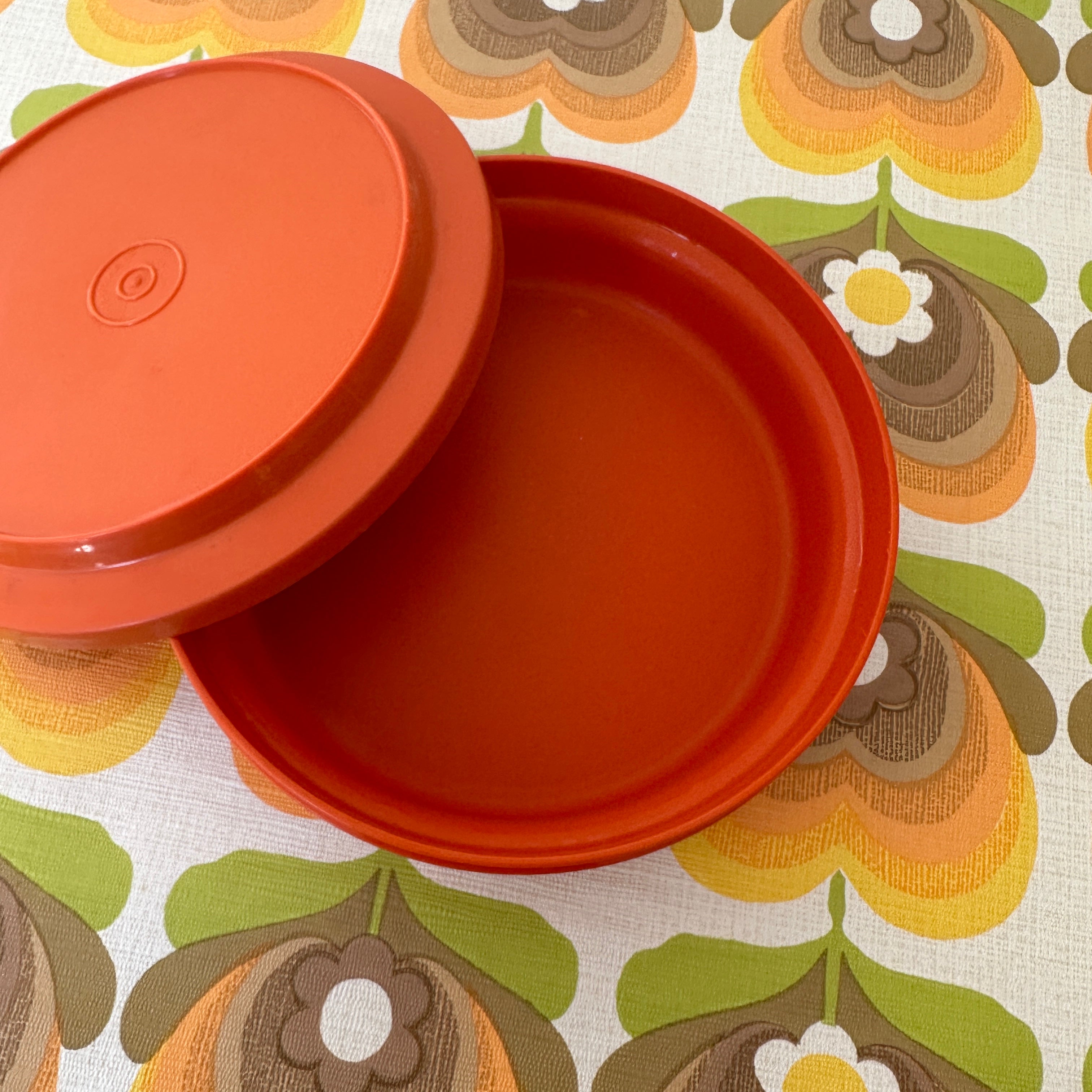 70's Orange Tupperware Container RETRO