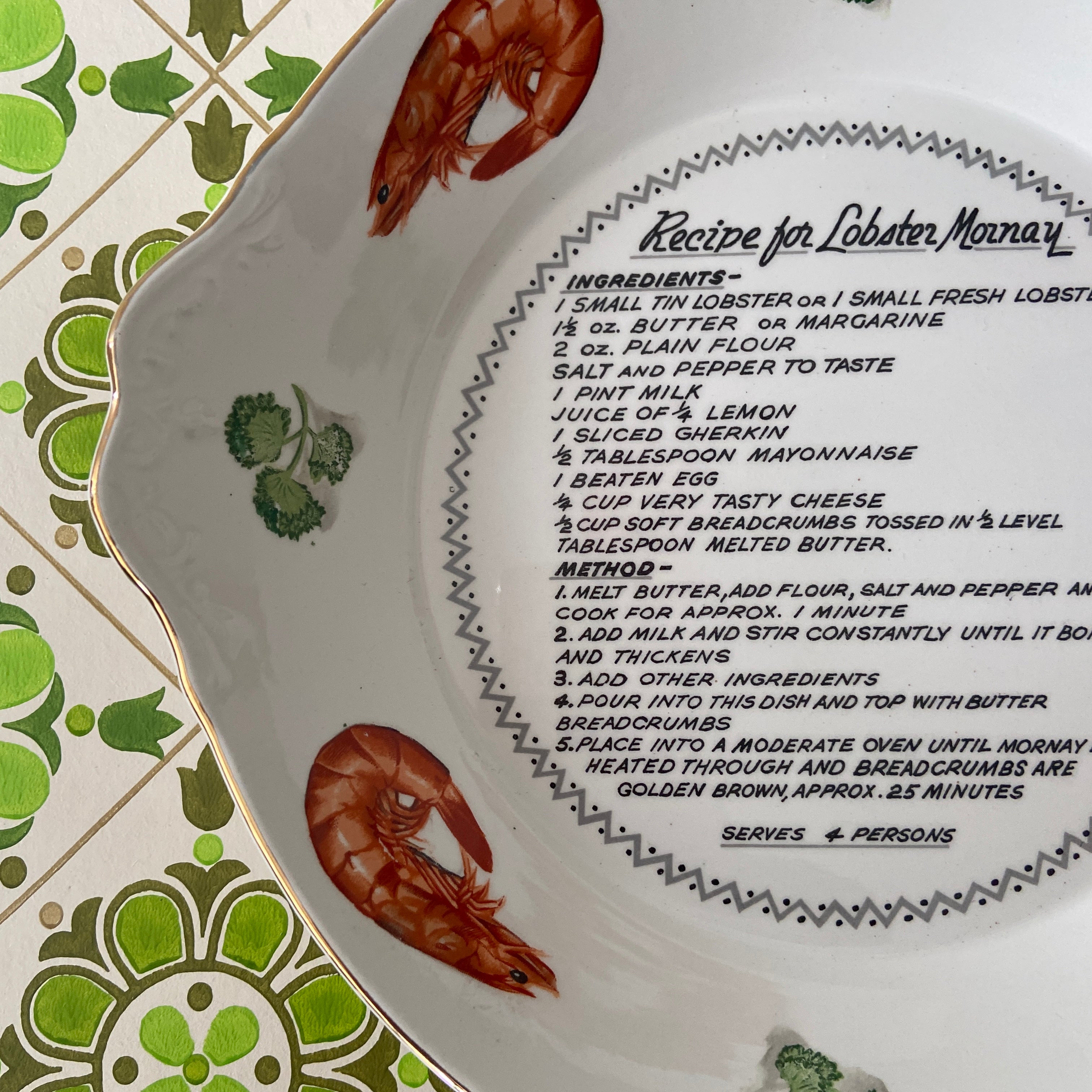 Japan LOBSTER Mornay Recipe Bowl KITSCH