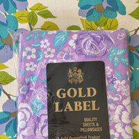 GOLD LABEL Sheet Cotton Vintage UNUSED Flat