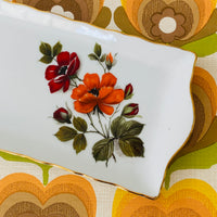 WESTMINSTER Sandwich Plate Orange & Red Floral