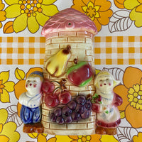 JAPAN Wall Vase Dutch Figures LARGE Kitsch Hanging