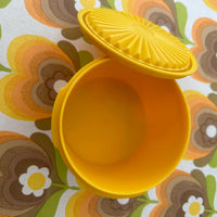 Cute Small Retro Yellow Tupperware Container 70's