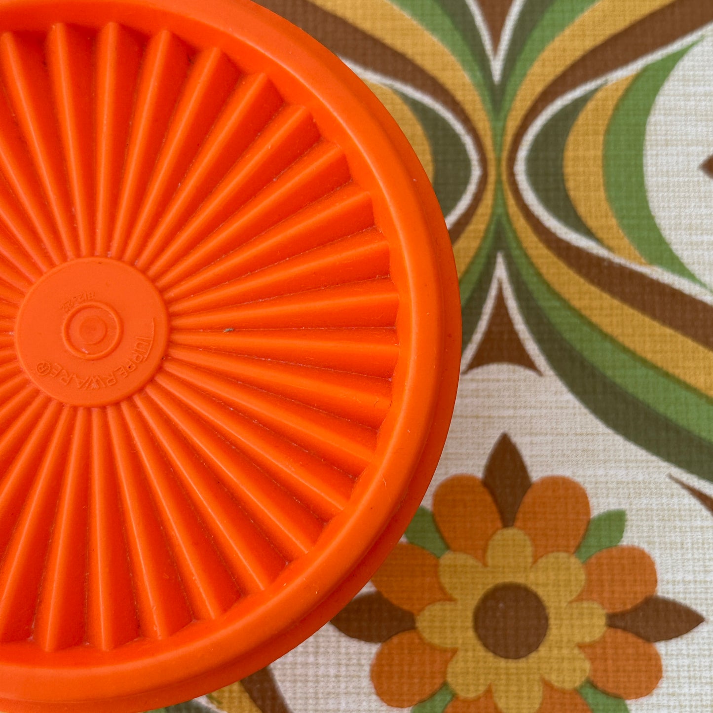 Cute Little Orange Retro Tupperware Container 70's