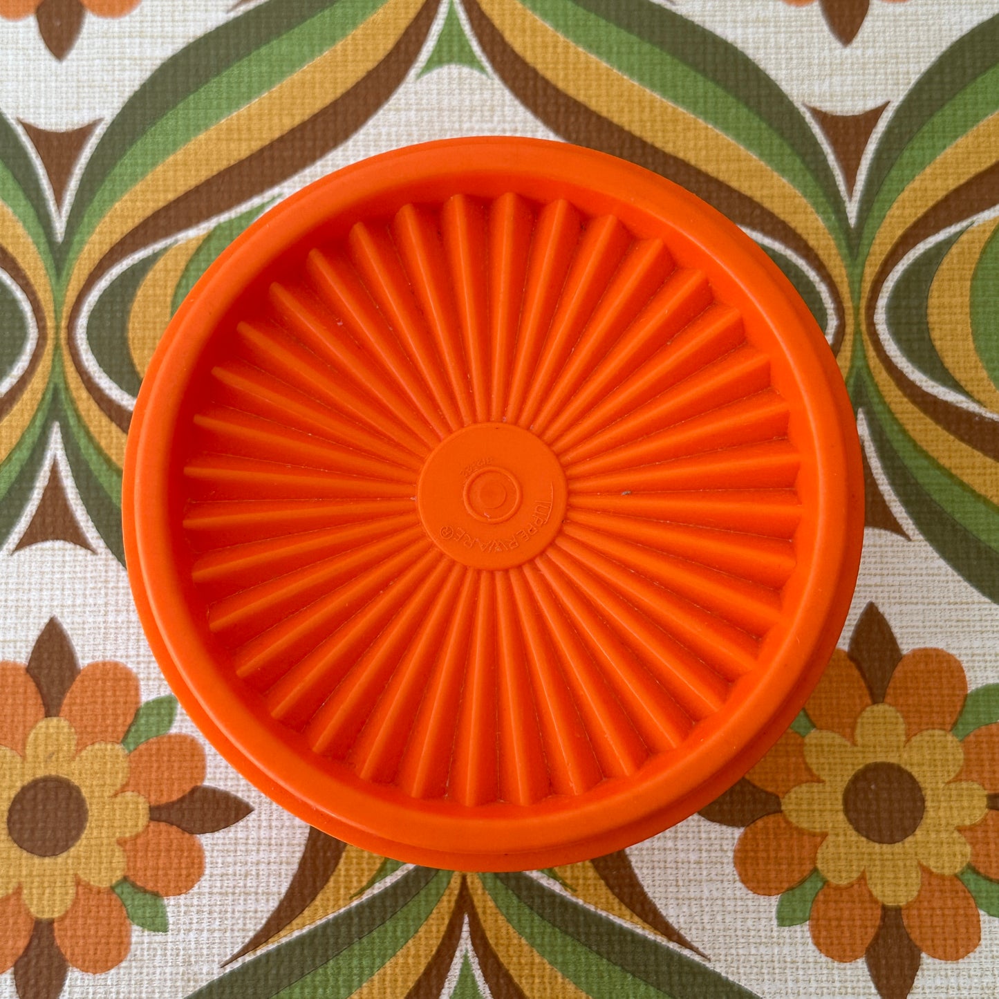 Cute Little Orange Retro Tupperware Container 70's