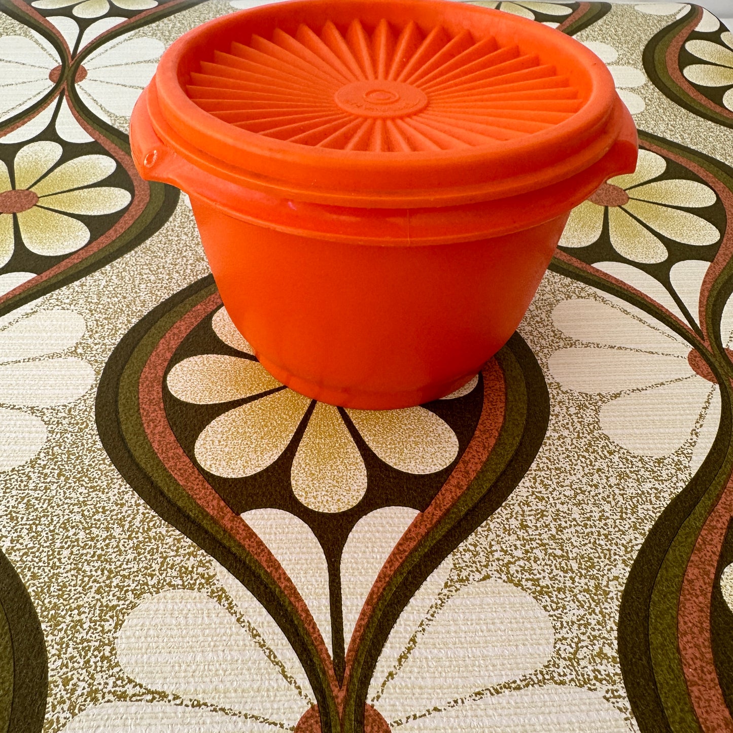 Vintage Orange Retro Tupperware Container 70's