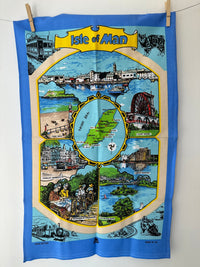 ISLE of Man UNUSED Vintage Tea Towel Cotton