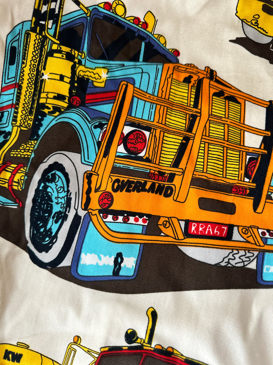Cool TRUCK All Cotton Curtain Panel FABRIC