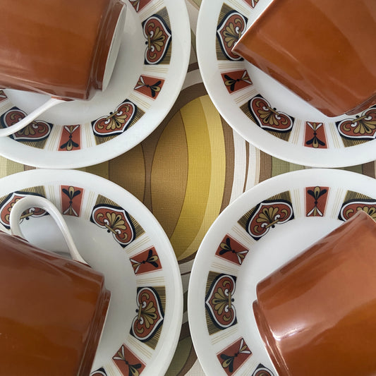 NORITAKE Set of FOUR Cups & Saucers