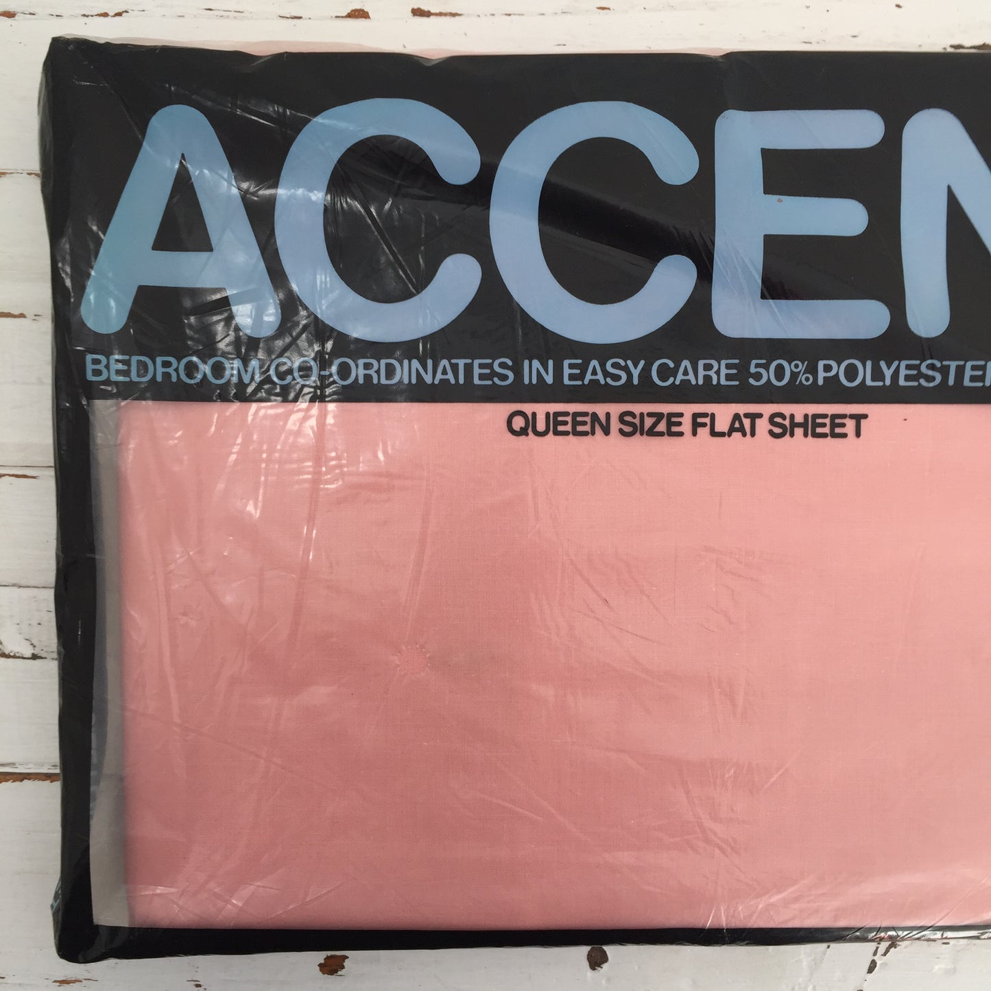ACCENT Queen Size Flat Sheet Cotton Blend RETRO Home Bed