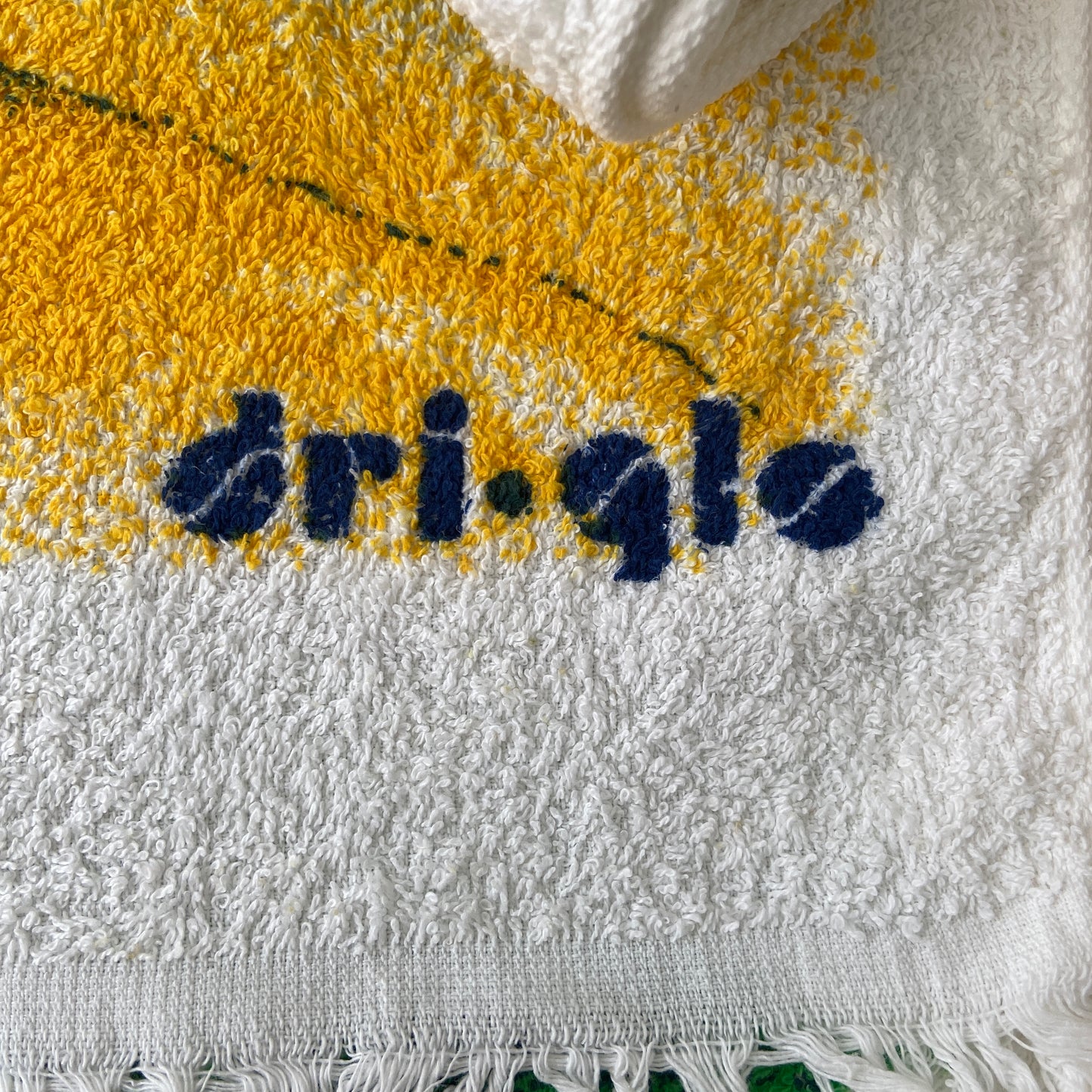 Vintage Dri Glo Towel KIDS Print UP CYCLE Pink Peacock