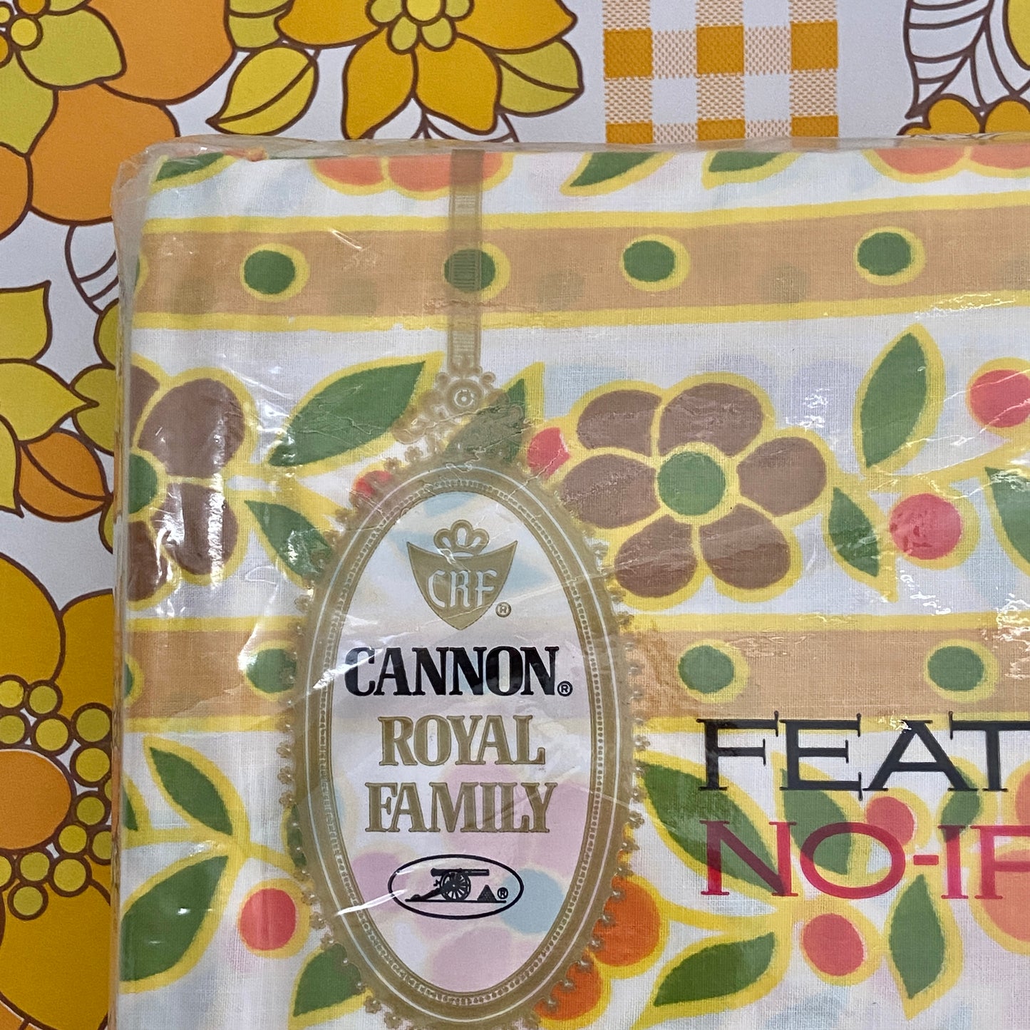 Cannon RETRO Yellow Floral Sheet Set DOUBLE