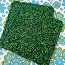 Cute Green PAIR Patchwork UNUSED Pot Holder