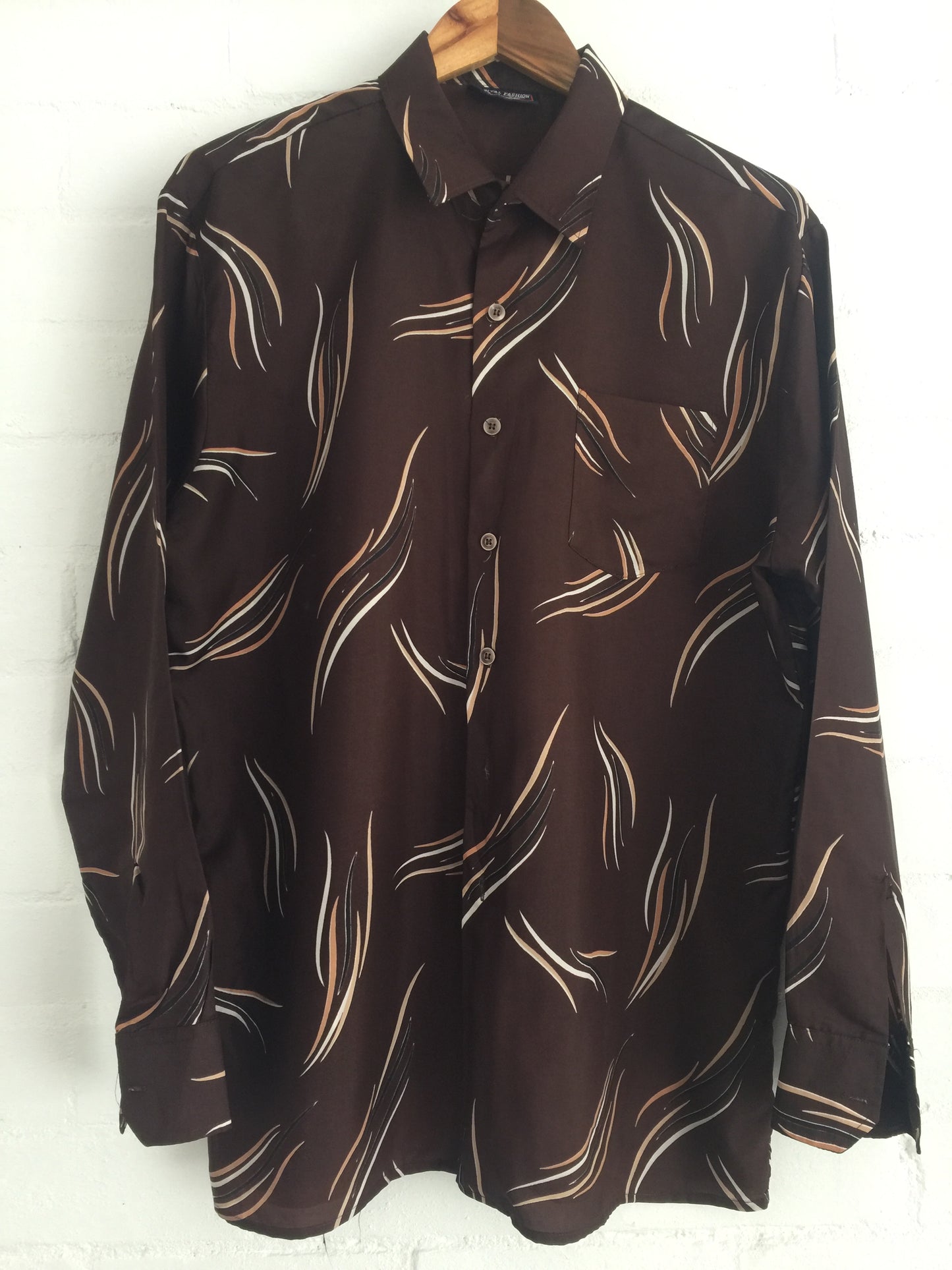 Vintage Polyester Mens 70's Shirt 105cms Chest RETRO Wardrobe