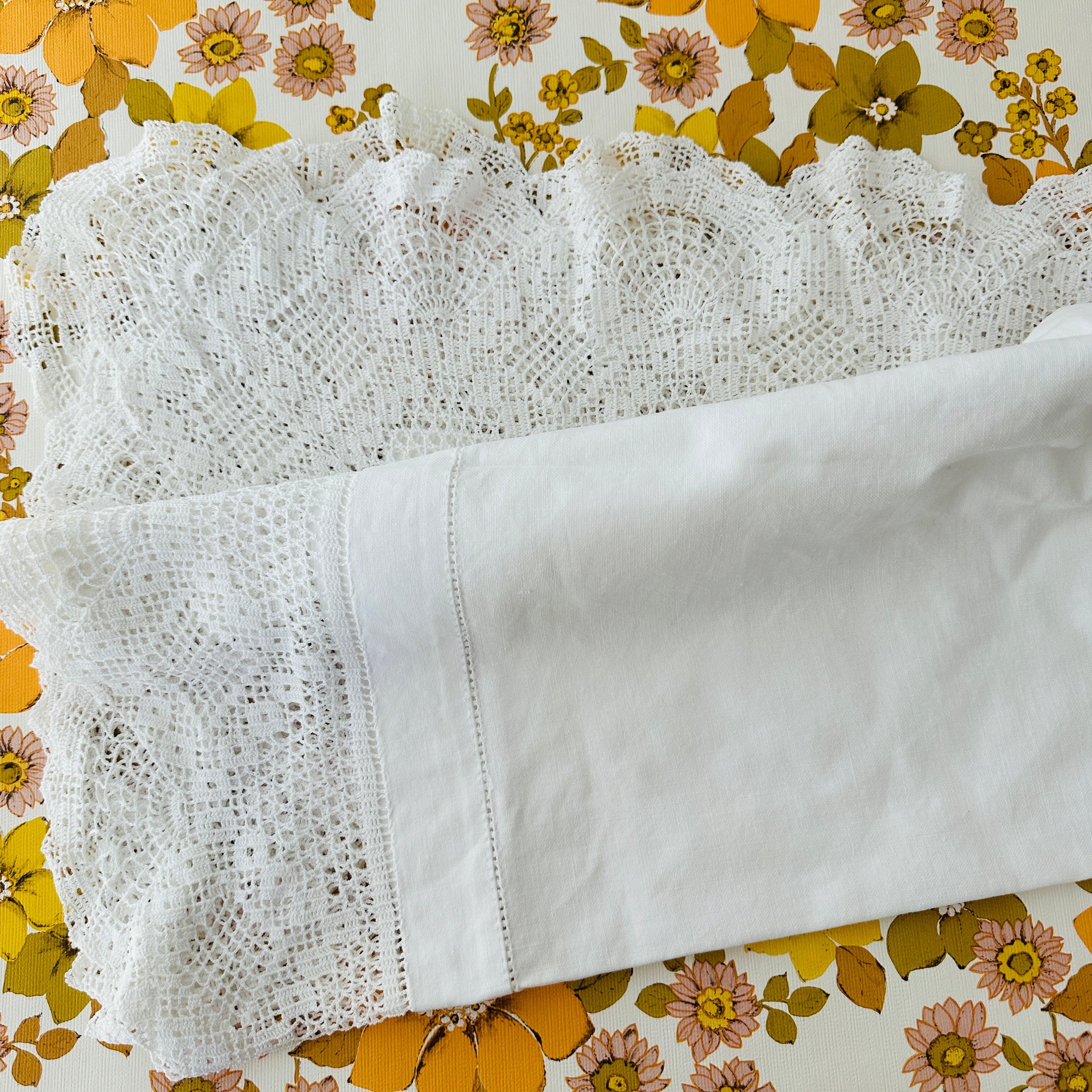 White Antique Table Cloth