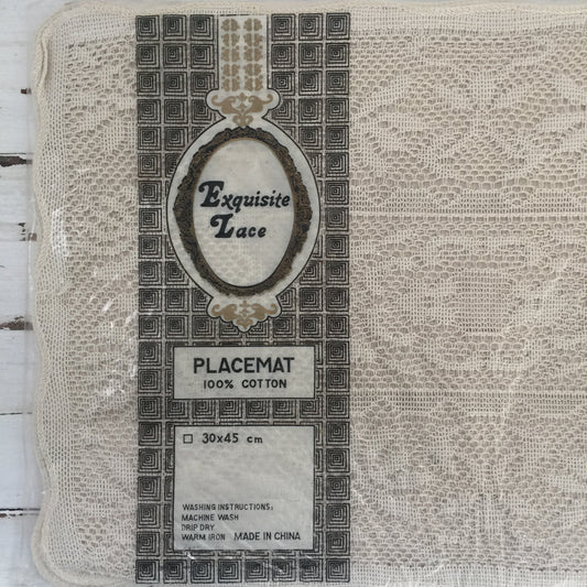 100% Cotton Lace Placemats UNUSED Vintage Pack