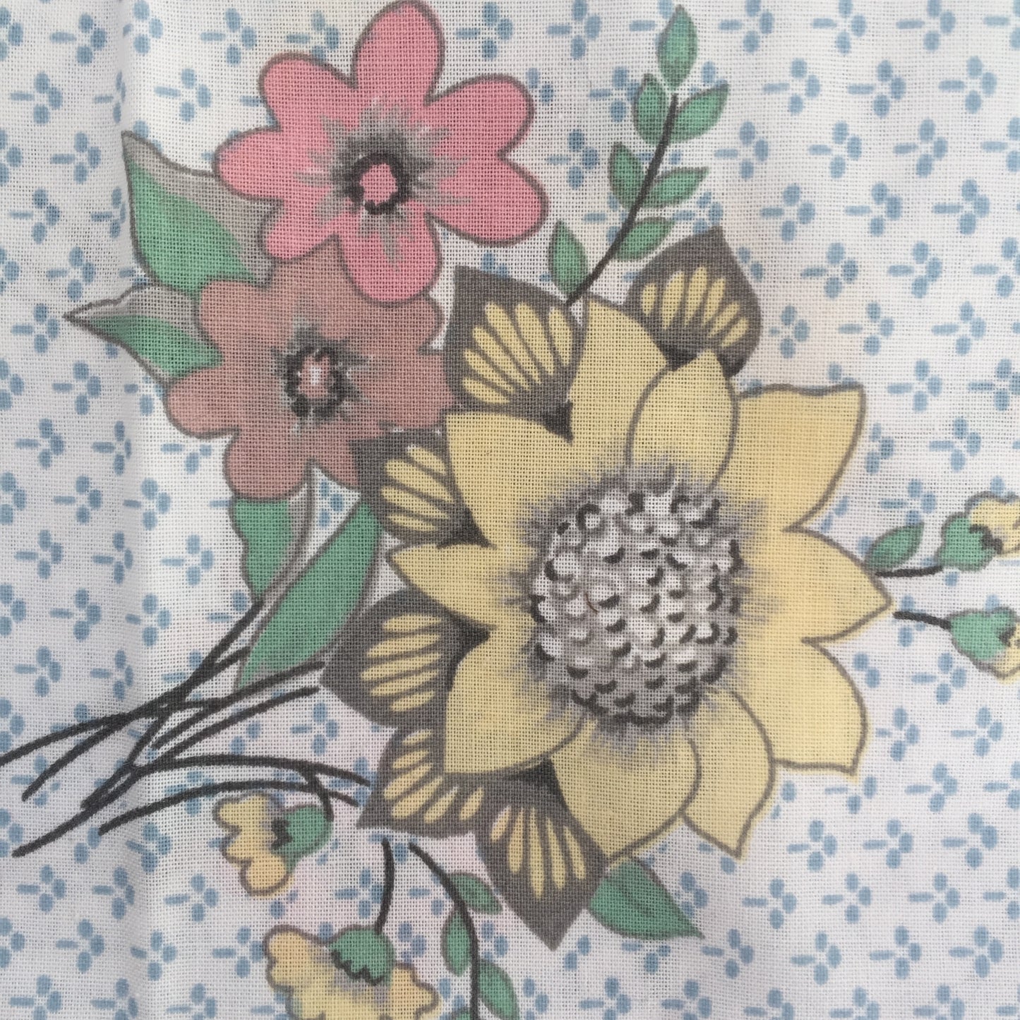 Cotton Pillow Cases VINTAGE Floral PAIR Girls Room