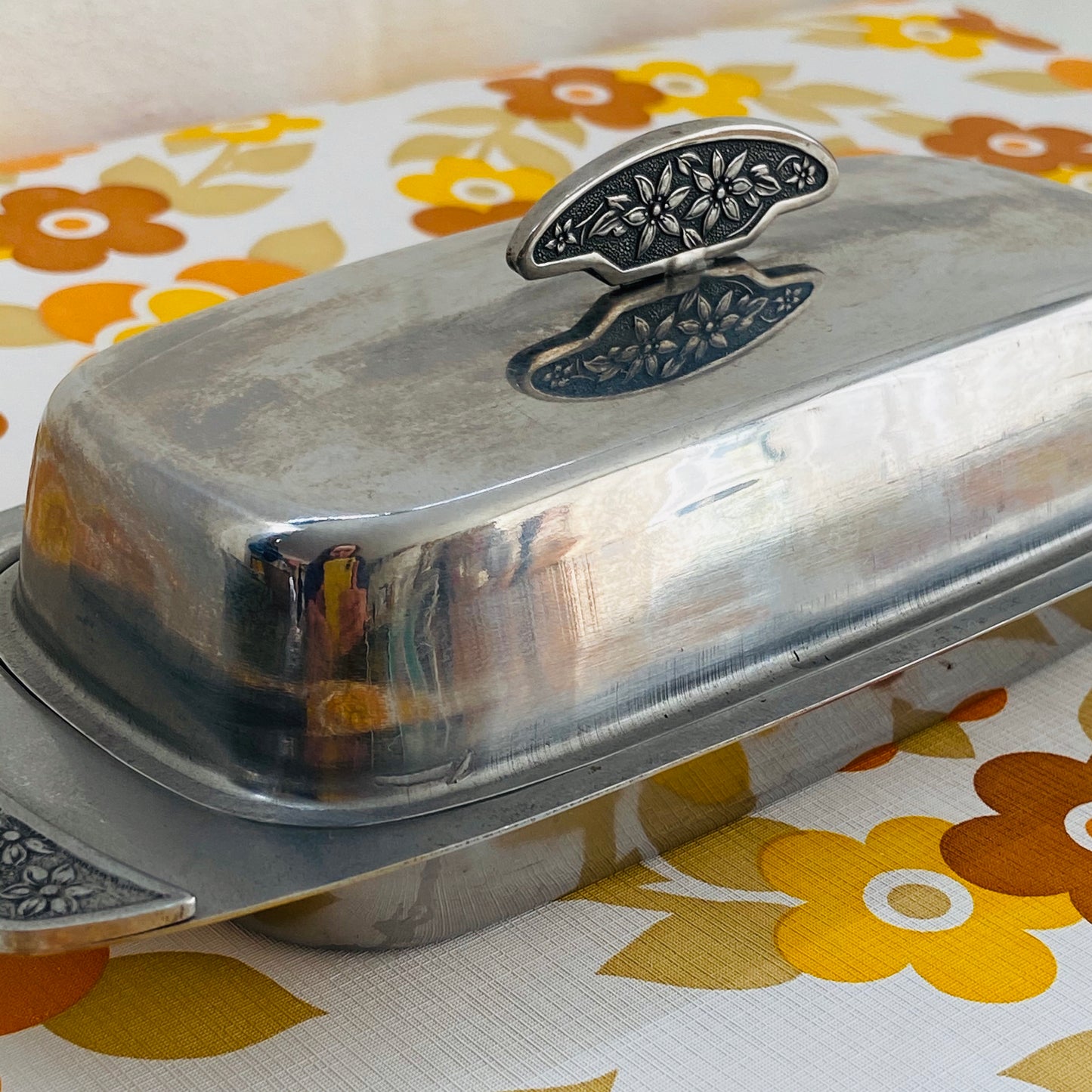 WILTSHIRE Vintage Stainless Steel Butter Dish Mid CENTURY