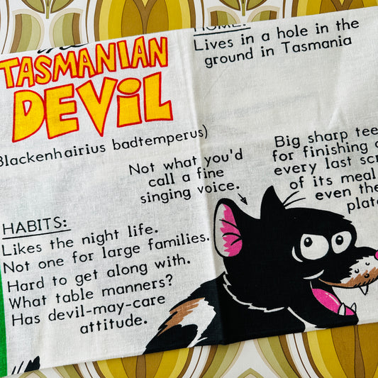 TASMANIAN Devil Tea Towel Souvenir
