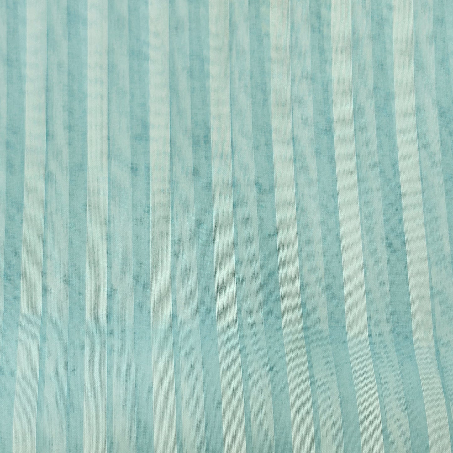 420cms Sheer Striped Vintage Fabric BLUE