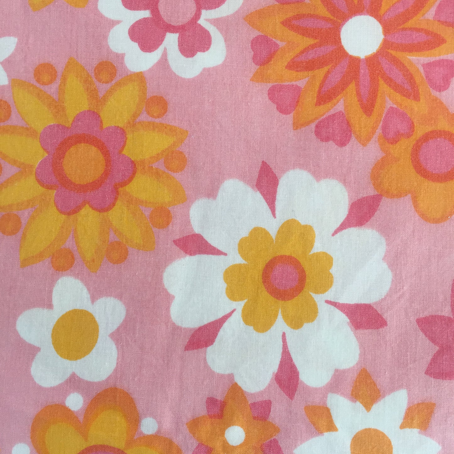 Beautiful Cotton Sheet Craft Sewing PINK Floral RETRO