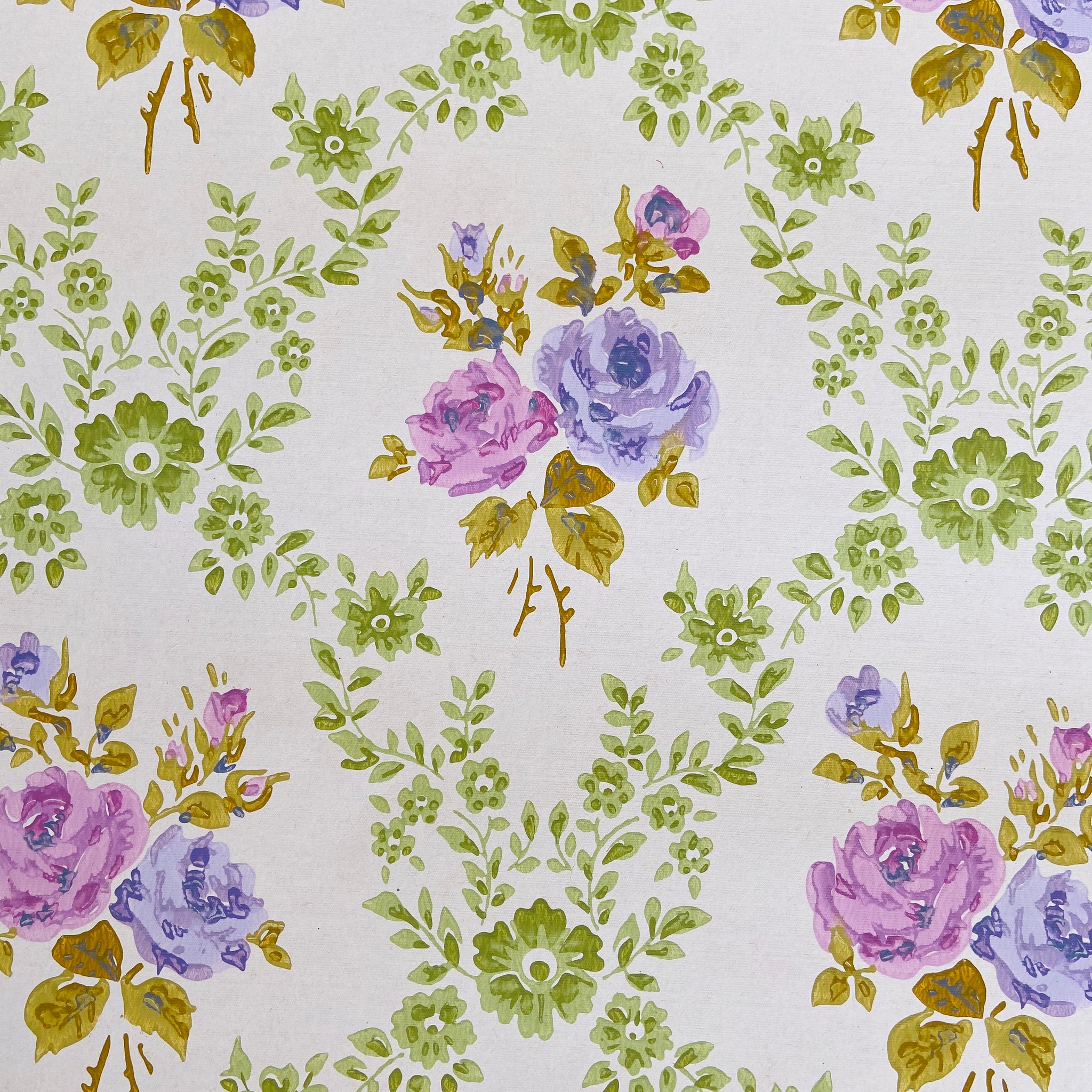 Sweet Vintage FLORAL Genuine Vintage Wallpaper By the METRE