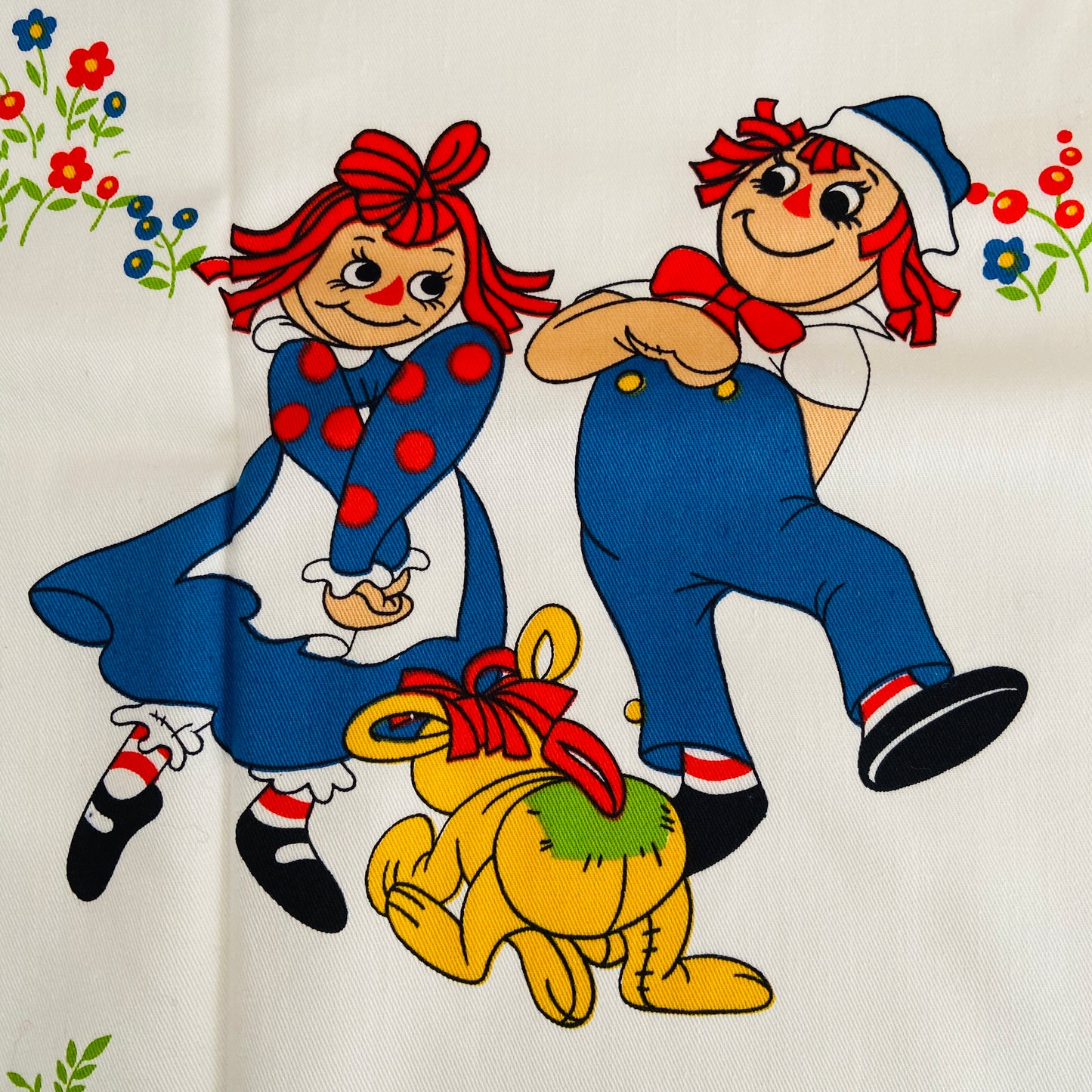 Raggedy Ann & Andy VINTAGE 1982 Fabric Cotton Thick UNUSED
