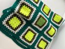 Green Crochet Granny Blanket AS NEW