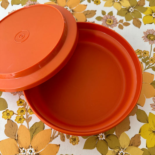 Medium Round Orange Tupperware Container