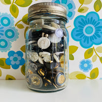 Cool Old Jar Full of Random BLING Gold & Other Buttons