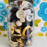 Cool Old Jar Full of Random BLING Gold & Other Buttons