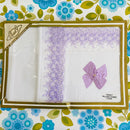 Fancy Embroidered PILLOW CASES Boxed Lilac & White VINTAGE