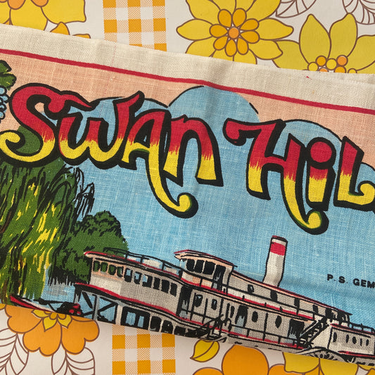 Awesome UNUSED Vintage Tea Towel Swan Hill