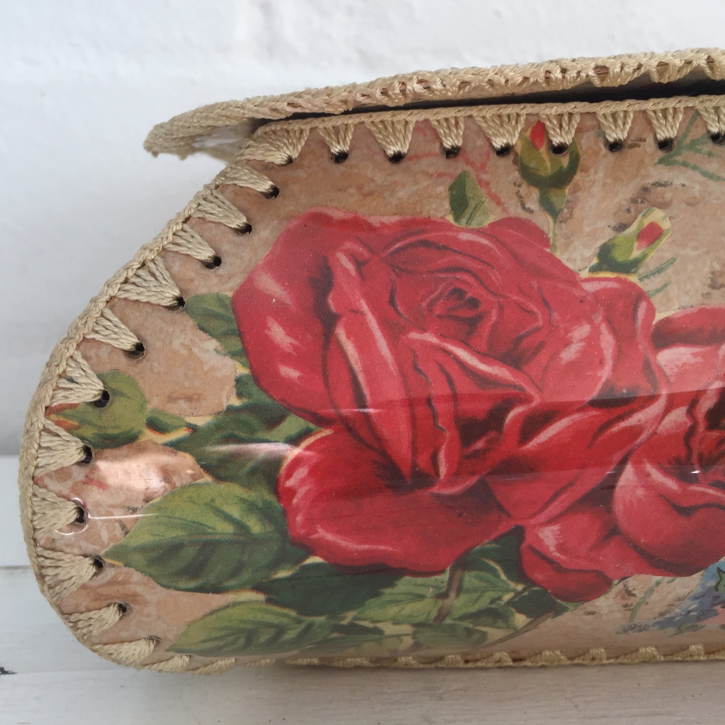 Vintage 50's Greeting Card Box Sewing Hankies Floral