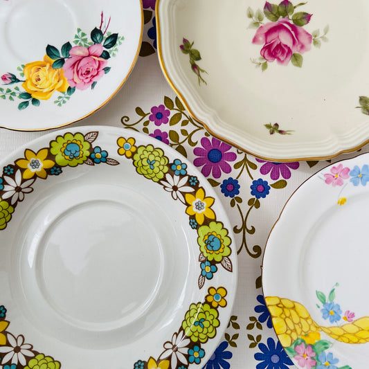 MISMATACHED Vintage China Plates LOVE