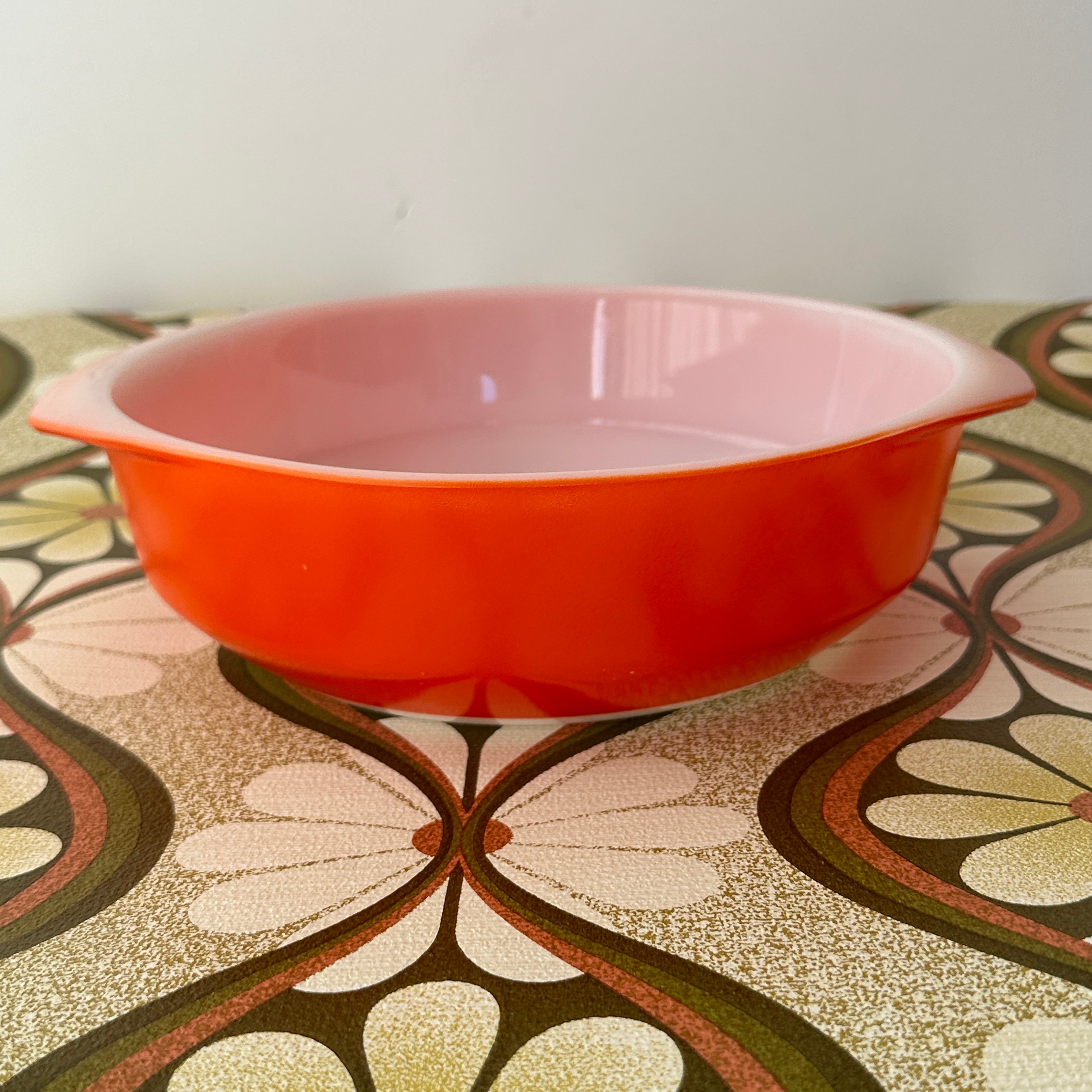 Large AGEE Pyrex Casserole Dish BRIGHT ORANGE