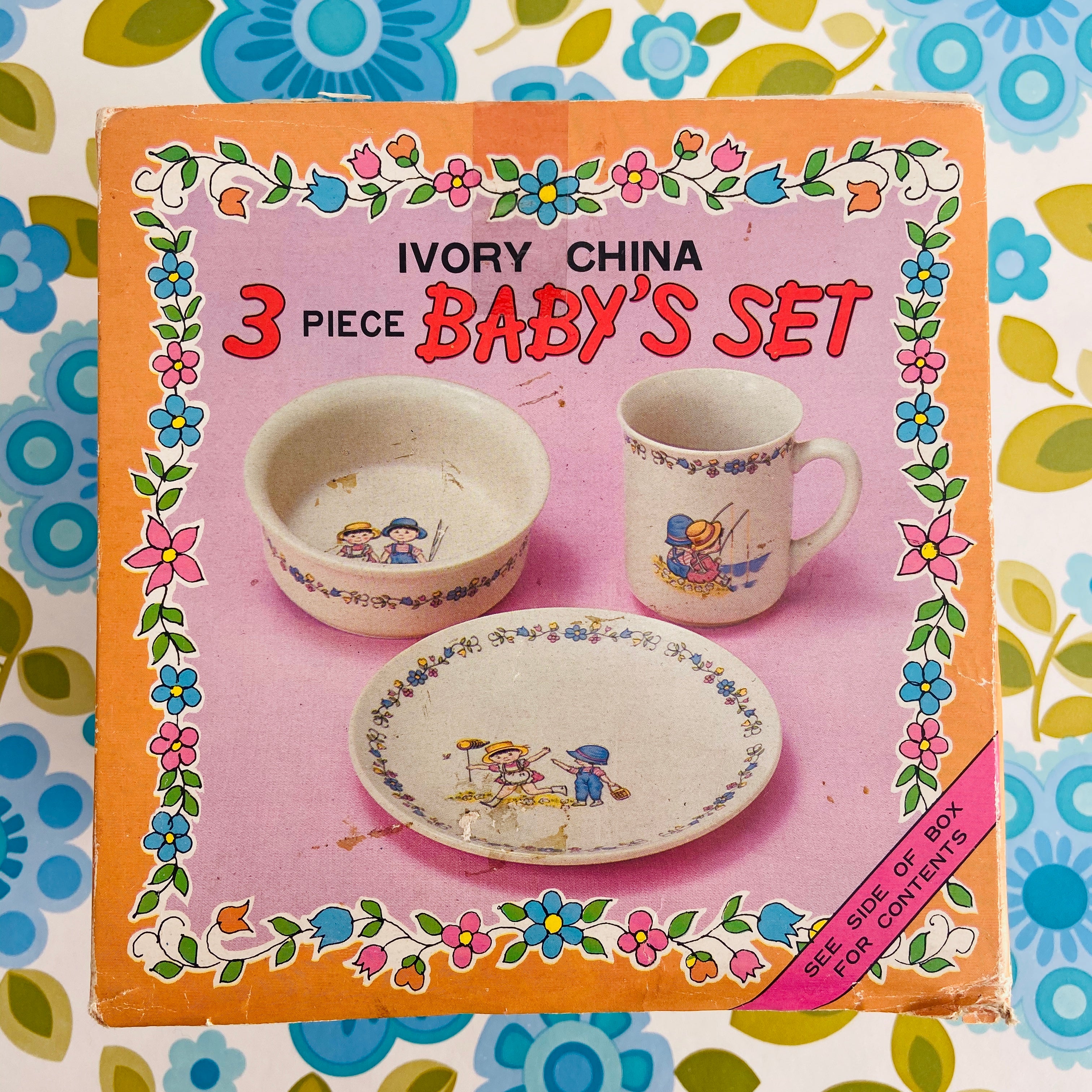 IVORY China Child's Dinner Set BOXED Vintage ADORABLE