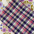 140cms Checked Vintage Purple Fabric