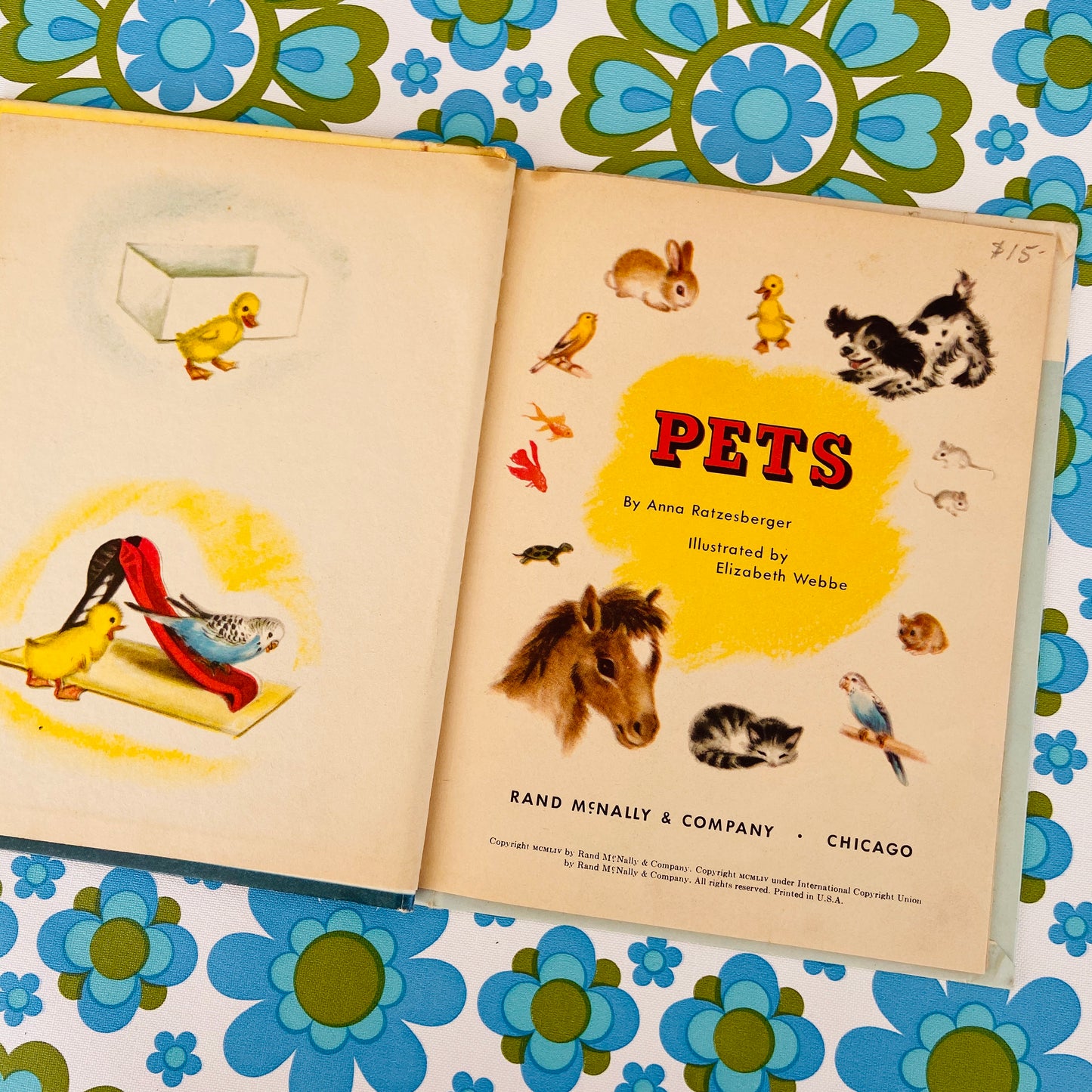 PETS Rand McNally Elf Book Vintage Retro Children's Bedroom