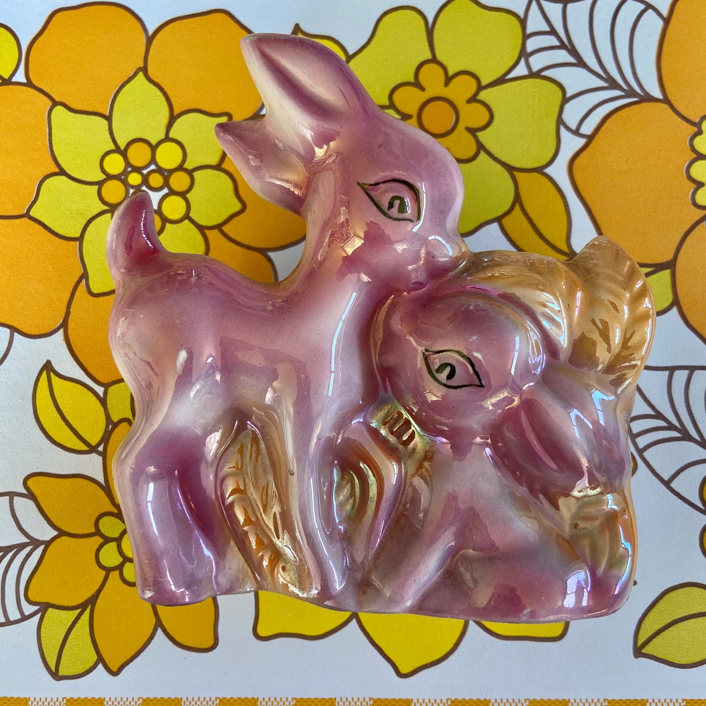 BAMBI Wall Vase KITSCH Wall Hanging LUSTRE Pink RETRO Home