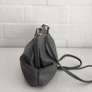 Grey 80's Genuine LEATHER Handbag Evening Clubbing