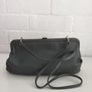 Grey 80's Genuine LEATHER Handbag Evening Clubbing