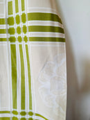 Olive Striped Vintage Table Cloth