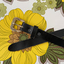 Vintage Black Leather Belt BOHO Hippy Chic